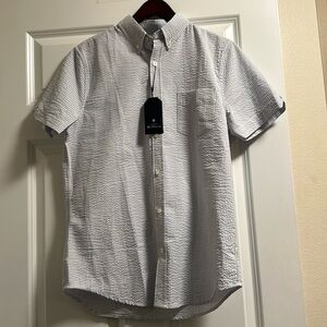 Ben Sherman Shirt Mens Blue Fog Button Down Stretch Medium M NEW NWT